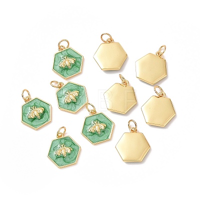 Rack Plating Brass Enamel Pendants X-KK-H431-10G-1