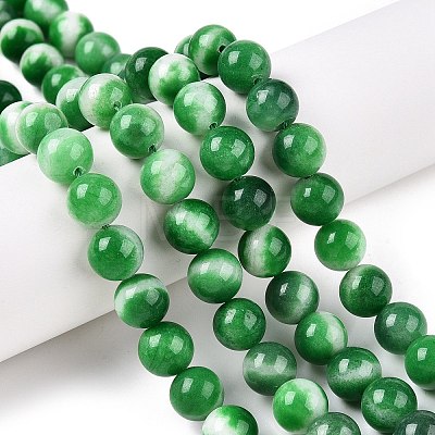 Dyed Natural White Jade Beads Strands G-T138-10mm-210-19-1