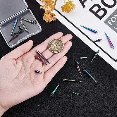 24Pcs 3 Style Alloy Pendants & Rack Plating Rainbow Color 304 Stainless Steel Charms FIND-SZ0002-60-1
