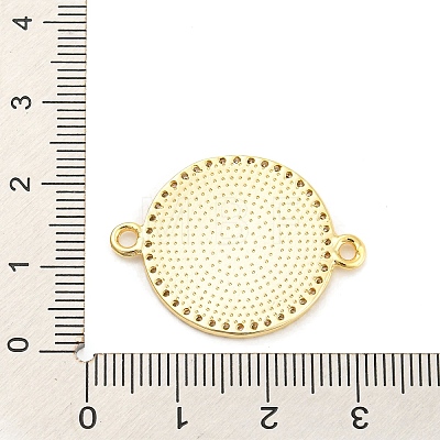 Rack Plating Brass Micro Pave Clear Cubic Zirconia Connector Charms KK-K332-17G-01-1