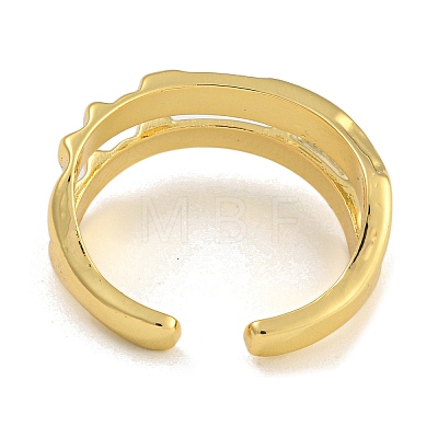 Brass Open Cuff Rings RJEW-P127-04G-1