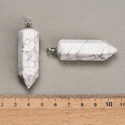 Natural Howlite Pendants GG-CBAA0EE-02P-20-1