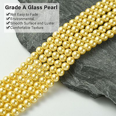 Grade A Glass Pearl Beads HY-J001-6mm-HX055-1