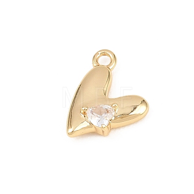 Valentine's Day Brass Micro Pave Clear Cubic Zirconia Pendants KK-D225-13G-1