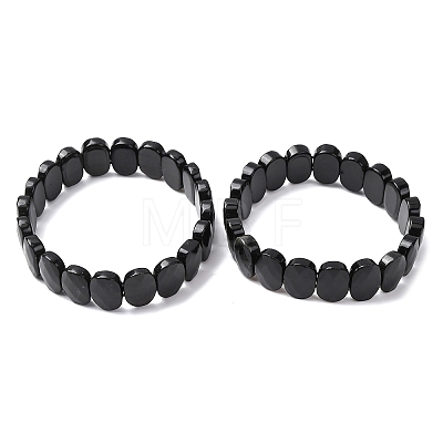 Natural Obsidian Faceted Beaded Stretch Bracelets for Women BJEW-K251-07J-1