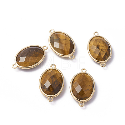 Golden Tone Brass Tiger Eye Links G-F339-A05-1