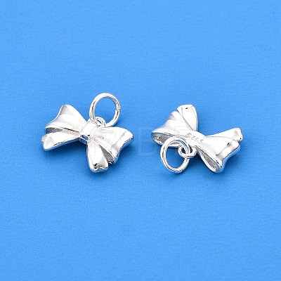 925 Sterling Silver Bowknot Charms STER-T007-101S-1