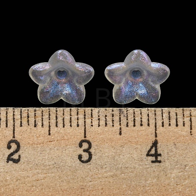 Two-tone Opaque Acrylic Bead Caps OACR-G034-07F-1