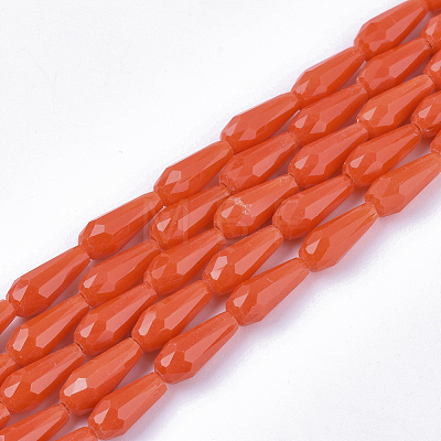 Opaque Solid Color Glass Beads Strands GLAA-T009-001B-1