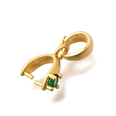 Brass Micro Pave Cubic Zirconia Ice Pick Pinch Bails KK-G600-24G-02-1