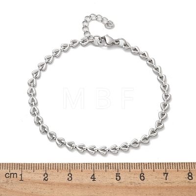 304 Stainless Steel Triangle Link Chain Bracelets for Women BJEW-F488-23P-1