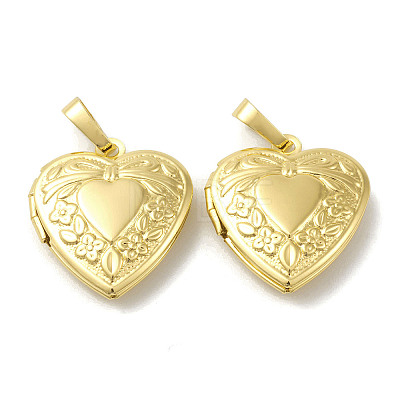 Rack Plating Brass Locket Pendants X-KK-G452-06G-1