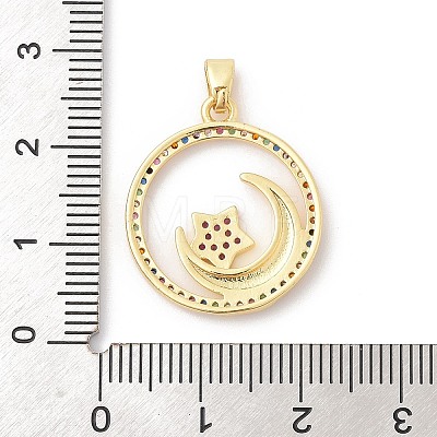 Brass Micro Pave Cubic Zirconia Pendants ZIRC-I069-02G-04-1