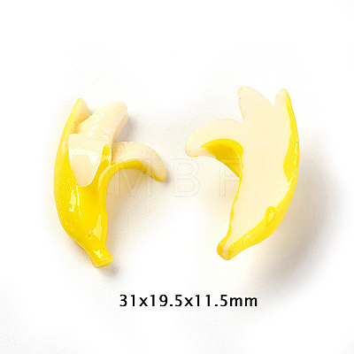 Banana Resin Decoden Cabochons CRES-CJ0001-13-1