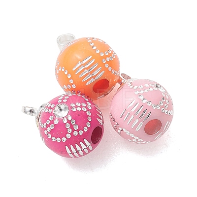 Plating Opaque Acrylic with Brass Pendants PALLOY-JF05244-1