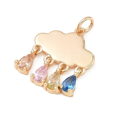 Brass Micro Pave Cubic Zirconia Pendants KK-D263-07G-1