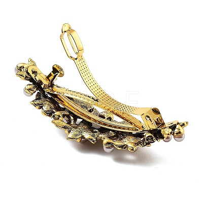 Flower Alloy Rhinestone Hair Barrettes LS-PHAR-S604-01AG-01-1