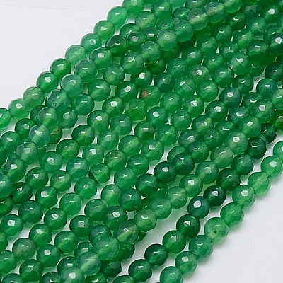 Natural Green Onyx Agate Beads Strands X-G-G580-6mm-23-1