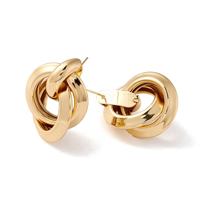 Interlocking Rings Dangle Stud Earrings for Women EJEW-I260-17G-NR-1