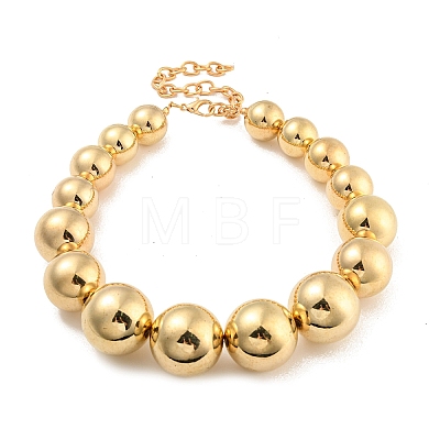 CCB Chunky Bead Ball Chain Necklace NJEW-K261-04G-1