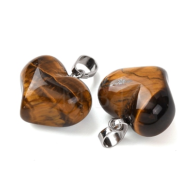 Natural Tiger Eye Pendants G-B188-04P-05-1