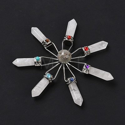 Natural Quartz Crystal 7 Chakra Points Energy Generator DJEW-I016-01P-06-1