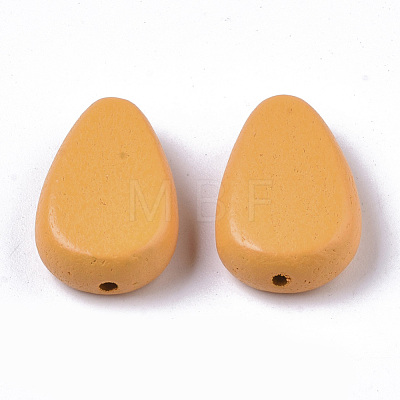 Painted Natural Wood Beads WOOD-R265-04-1
