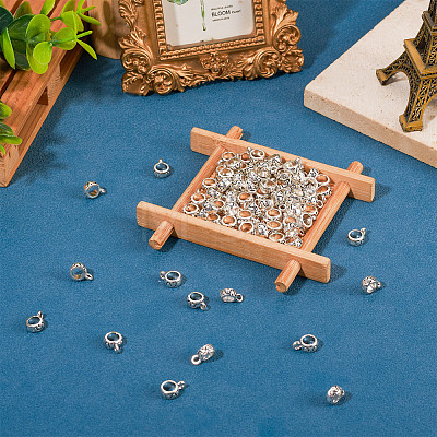 80Pcs Tibetan Style Alloy Tube Bails FIND-TAD0001-06-1
