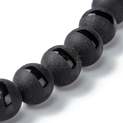 Frosted Glass Beads Stretch Bracelets BJEW-I296-09C-1