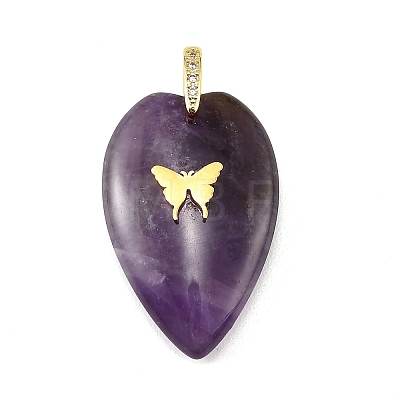 Natural Amethyst Pendants G-G470-02G-06-1