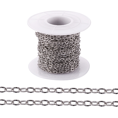 304 Stainless Steel Textured Cable Chains CHS-H007-05P-1