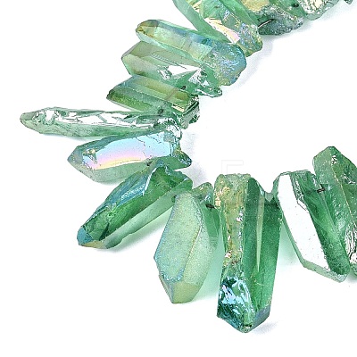 Spray Painted Electroplate Natural Quartz Crystal Points Beads Strands G-Q610-02F-1