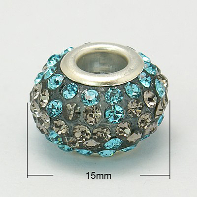 Resin Rhinestone European Beads GPDL-C004-10S-1