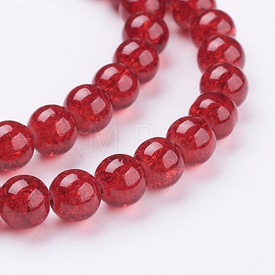 Crackle Glass Beads Strands X-CCG-Q001-8mm-18-1