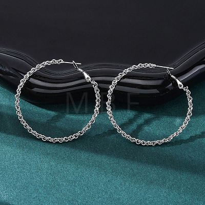 304 Stainless Steel Hoop Earrings EJEW-S250-02B-P-1