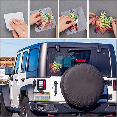 6pcs 3 Style PET Reflective Sticker Car Decoration AJEW-FH0001-66-1