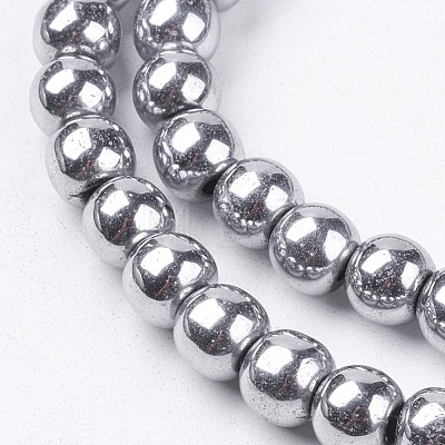 Non-magnetic Synthetic Hematite Beads Strands G-S096-6mm-3-1