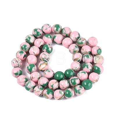 Assembled Synthetic Turquoise and Trochus Shell Beads Strands G-N369-02D-01-1