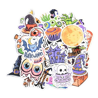 50Pcs Halloween Cartoon Paper Self-Adhesive Picture Stickers STIC-C010-26-1