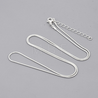 Brass Round Snake Chain Necklaces X-MAK-T006-11B-S-1