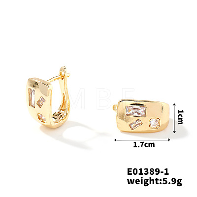 Copper & Zircon Hoop Earrings With Vintage French style and Fashionable Versatility KR9282-1-1