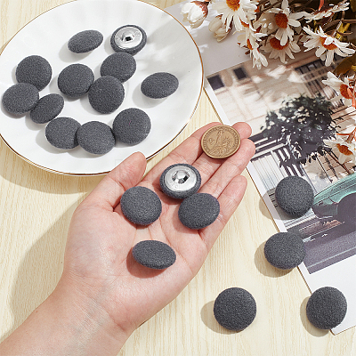  20Pcs Cloth with Aluminum Base Buttons BUTT-NB0001-77C-1