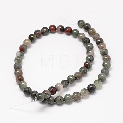 Natural Bloodstone Beads Strands G-P025-21-12mm-1