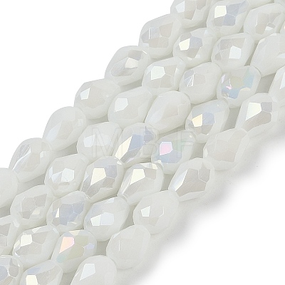 Opaque Solid Color Electroplate Glass Beads Strands LS-EGLA-N013-P4mm-B02-1
