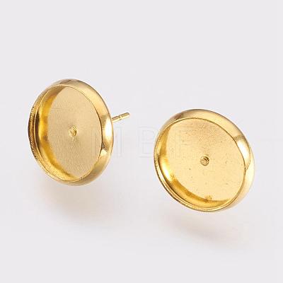 Brass Stud Earring Settings KK-MSMC018-03-1
