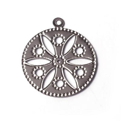 Tarnish Resistant 201 Stainless Steel Filigree Pendants STAS-O092-22-1