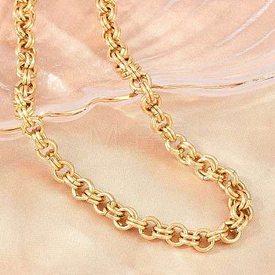 7MM 304 Stainless Steel Double Link Chain Necklaces for Women SA-H001-24G-1
