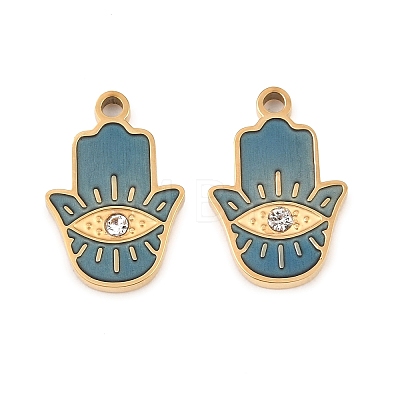 304 Stainless Steel Enamel Pendants X-STAS-Z190-06G-01-1