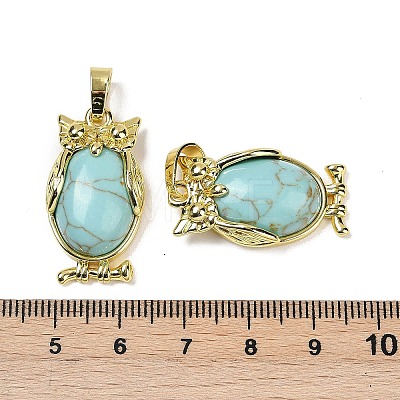 Synthetic Turquoise Pendant KK-F887-02G-02-1