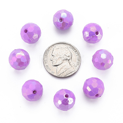 Opaque Acrylic Beads TACR-S154-10F-03-1
